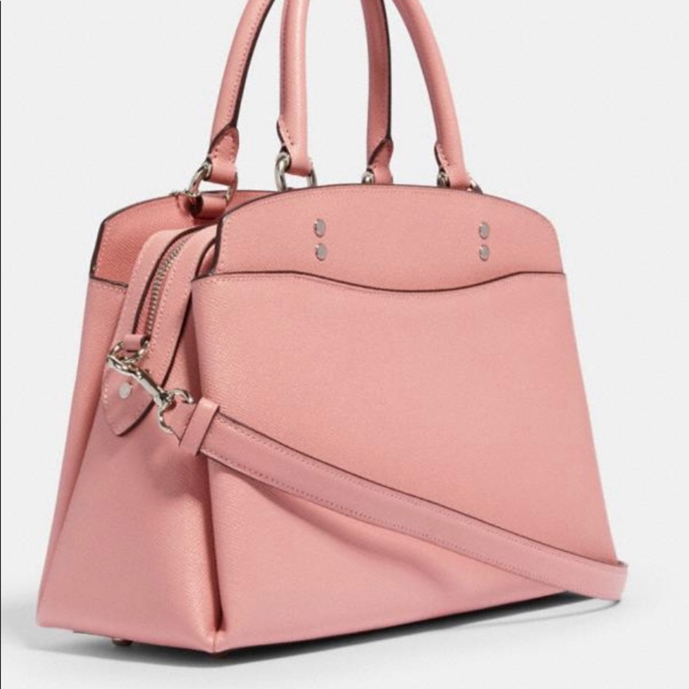 COACH Carryall Crossgrain Leather Lillie Satchel - Picture 5 of 16